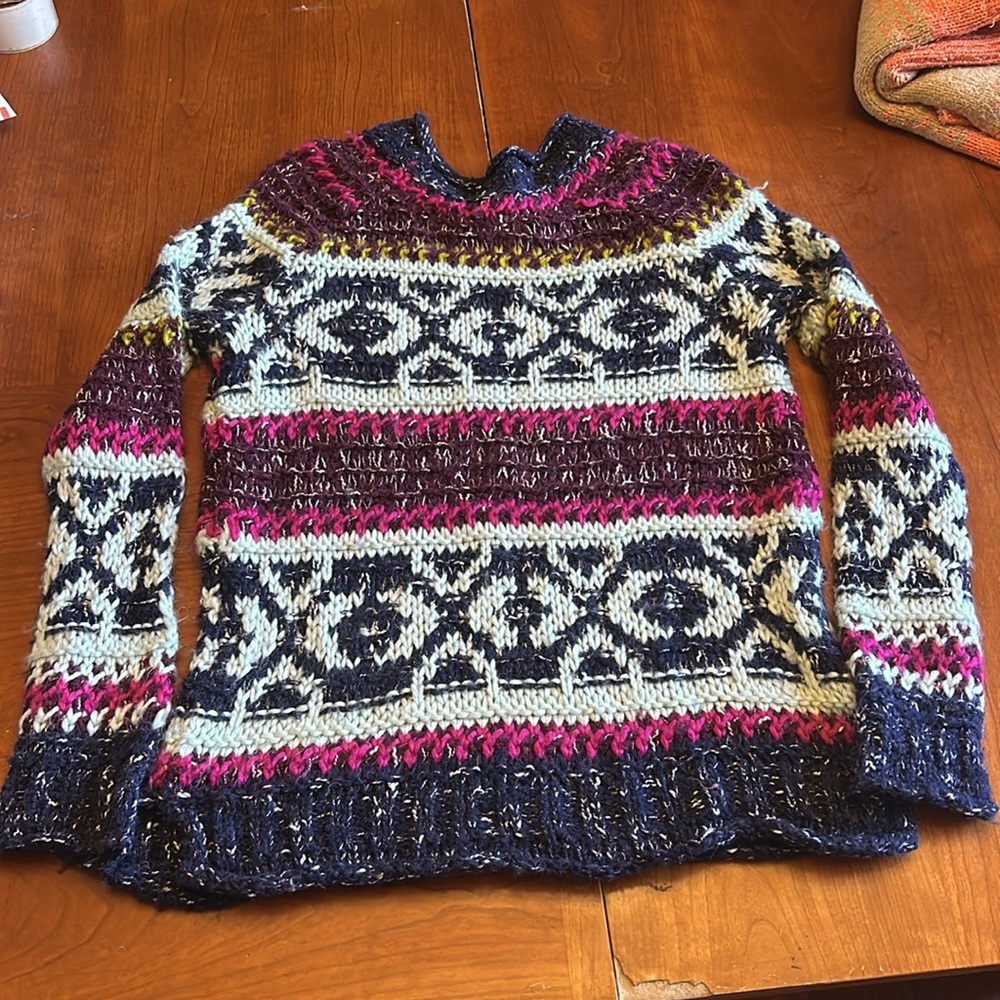 FREE PEOPLE Silver Reed Fair Aisle Sweater size small - Picture 10 of 11